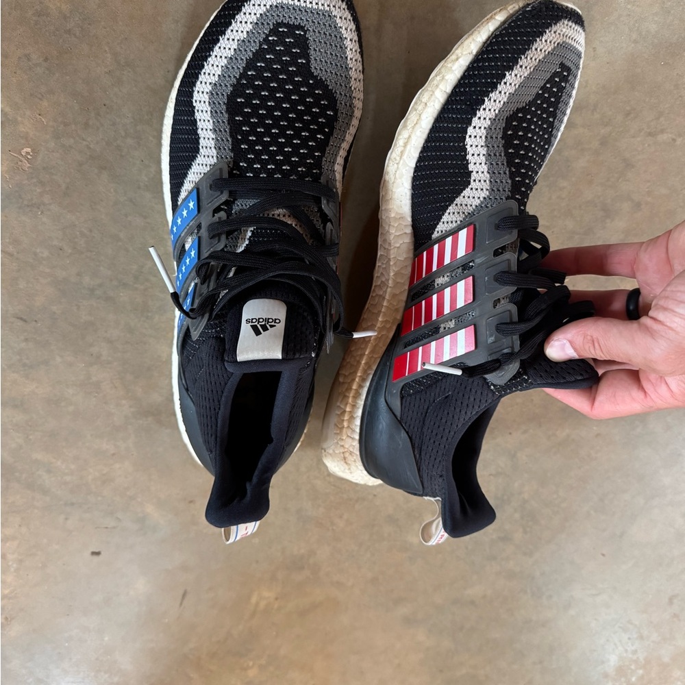 Adidas Black and Red Athletic Shoes for Performance